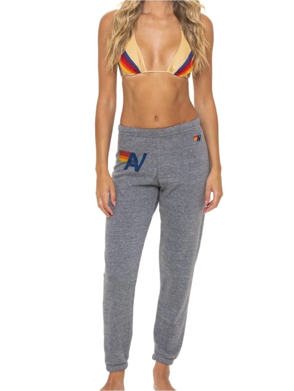 Aviator Nation Gray High-Rise Sweat Joggers